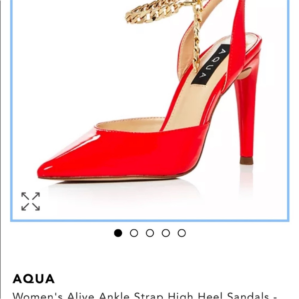 Red Sultry W Chain Link Ankle Heels - image 2